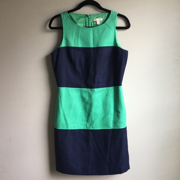 Banana Republic Dresses & Skirts - Banana Republic Green & Navy Striped Dress 8
